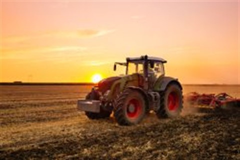 Tractor in field