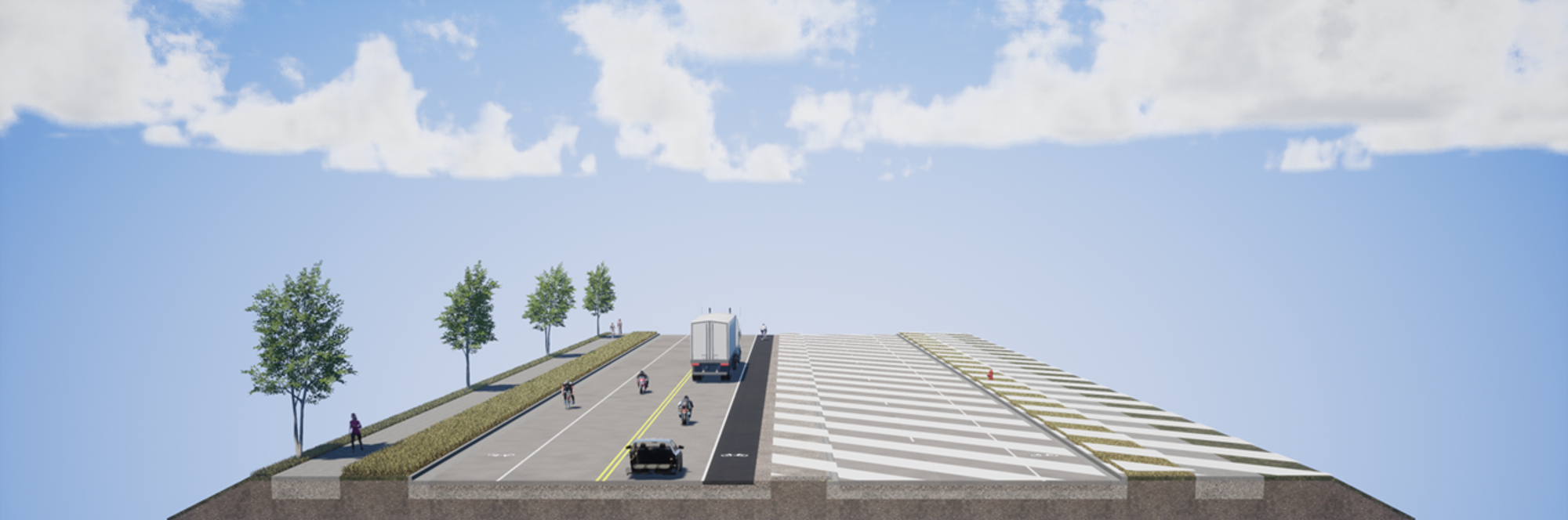 The segment of High Plains Boulevard that will be constructed in 2025